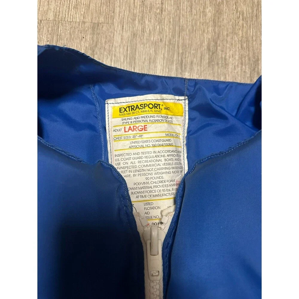 Extrasport CHX-3 Personal Flotation Life Jacket Vest Adult Large Blue